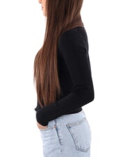 CALVIN KLEIN CK JEANS Sweter z wycięciem z boku ck czarny - Koszulki damskie - 4