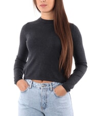 CALVIN KLEIN CK JEANS Kr&oacute;tki sweter z okrągłym dekoltem wrzos hebanowy - Koszulki damskie - 4