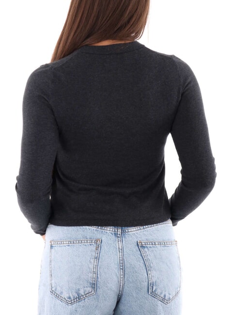 CK JEANS Kr&oacute;tki sweter z okrągłym dekoltem wrzos hebanowy - Koszulki damskie