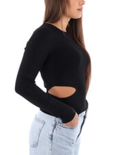 CALVIN KLEIN CK JEANS Sweter z wycięciem z boku ck czarny - Koszulki damskie - 3