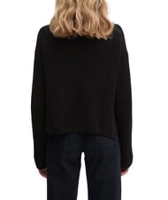 CALVIN KLEIN CK JEANS Luźny bawełniany sweter z golfem ck czarny - Koszulki damskie - 2