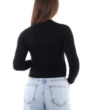 CALVIN KLEIN CK JEANS Kr&oacute;tki sweter z okrągłym dekoltem ck czarny - Koszulki damskie - 4