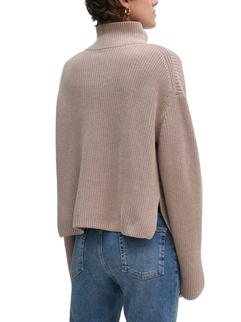 CK JEANS Luźny bawełniany sweter z golfem koza - Koszulki damskie