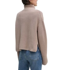 CALVIN KLEIN CK JEANS Luźny bawełniany sweter z golfem koza - Koszulki damskie - 2