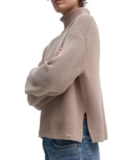 CALVIN KLEIN CK JEANS Luźny bawełniany sweter z golfem koza - Koszulki damskie - 3