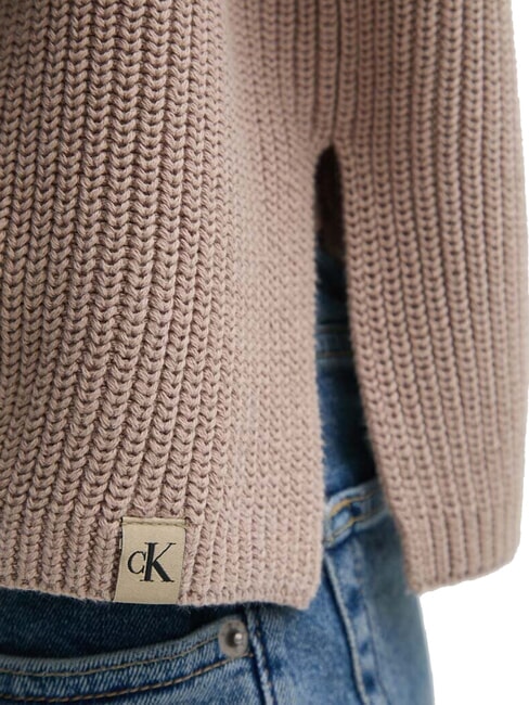 CK JEANS Luźny bawełniany sweter z golfem koza - Koszulki damskie