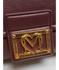 LOVE MOSCHINO LOCKED IN GOLD  Torba na ramię z paskiem na ramię wino - Torby damskie - 4