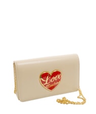 LOVE MOSCHINO LOVE HEART  Torba na ramię kość słoniowa - Torby damskie - 2