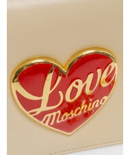 LOVE MOSCHINO LOVE HEART  Torba na ramię kość słoniowa - Torby damskie - 3