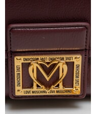 LOVE MOSCHINO SMART DAILY Kopert&oacute;wka z łańcuszkiem wino - Torby damskie - 3