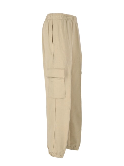 CK JEANS Spodnie dresowe z dużymi kieszeniami blady khaki - Dresy sportowe damskie