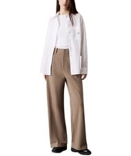 CALVIN KLEIN CK JEANS Spodnie jerseyowe z szerokimi nogawkami moręgowaty - Spodnie damskie - 3