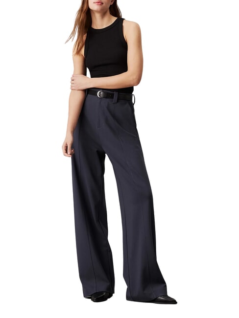 CK JEANS Spodnie jerseyowe z szerokimi nogawkami heban - Spodnie damskie