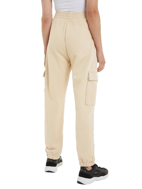 CK JEANS Spodnie dresowe z dużymi kieszeniami blady khaki - Dresy sportowe damskie