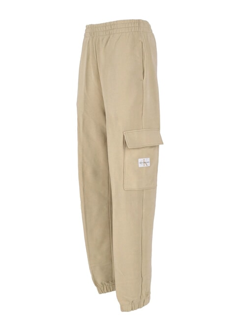 CK JEANS Spodnie dresowe z dużymi kieszeniami blady khaki - Dresy sportowe damskie