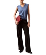 CALVIN KLEIN CK Spodnie palazzo z zakładkami czarny - Spodnie damskie - 4