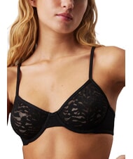CALVIN KLEIN CK Biustonosz balkonetka koronkowy czarny - Biustonosze damskie - 3
