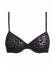 CALVIN KLEIN CK Biustonosz balkonetka koronkowy czarny - Biustonosze damskie - 4