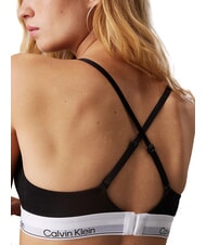 CALVIN KLEIN CK Biustonosz typu bralette z elastycznej bawełny czarny - Biustonosze damskie - 4