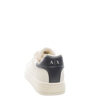 ARMANI EXCHANGE A|X COURTSIDE Sk&oacute;rzane trampki ecru + głęboki granat - Buty męskie - 4