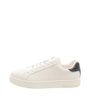 ARMANI EXCHANGE A|X COURTSIDE Sk&oacute;rzane trampki ecru + głęboki granat - Buty męskie - 3