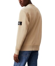 CALVIN KLEIN CK JEANS Bluza bawełniana z okrągłym dekoltem blady khaki - Bluzy męskie - 2