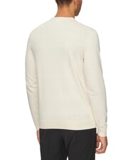 CALVIN KLEIN CK Sweter z okrągłym dekoltem i regularnym krojem lody waniliowe - Koszulki męskie - 2