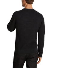 CALVIN KLEIN CK Sweter z okrągłym dekoltem i tkanymi detalami - Koszulki męskie