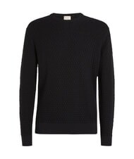 CALVIN KLEIN CK Sweter z okrągłym dekoltem i tkanymi detalami ck czarny - Koszulki męskie - 4