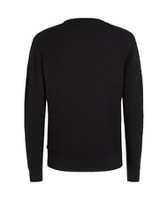CALVIN KLEIN CK Sweter z okrągłym dekoltem i tkanymi detalami ck czarny - Koszulki męskie - 5