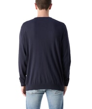 CALVIN KLEIN CK Sweter z okrągłym dekoltem i regularnym krojem nocne niebo - Koszulki męskie - 2