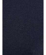 CALVIN KLEIN CK Wełniany sweter z dekoltem w serek, regularny kr&oacute;j nocne niebo - Koszulki męskie - 5