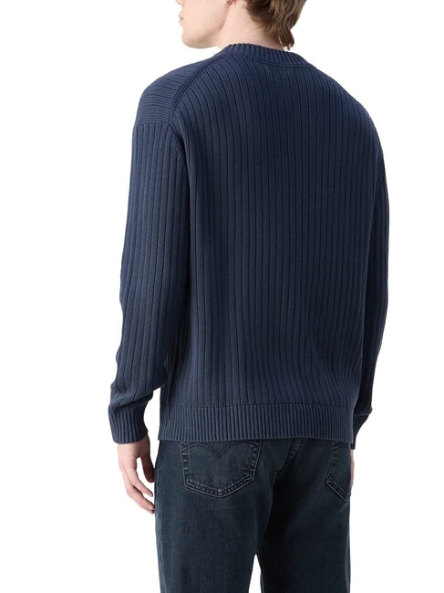 CK JEANS Sweter z okrągłym dekoltem i regularnym krojem atrament - Koszulki męskie