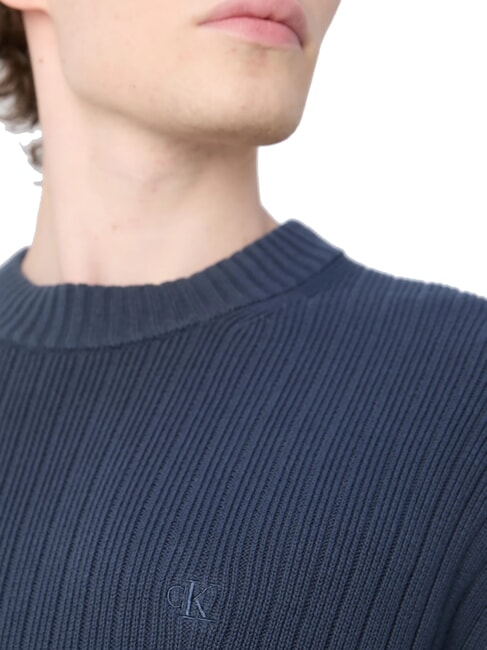 CK JEANS Sweter z okrągłym dekoltem i regularnym krojem atrament - Koszulki męskie