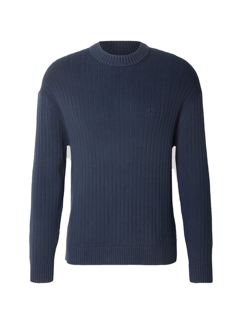 CK JEANS Sweter z okrągłym dekoltem i regularnym krojem atrament - Koszulki męskie