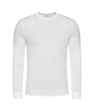 CALVIN KLEIN SUPERIOR WOOL Sweter wełniany z okrągłym dekoltem czapla - Koszulki męskie - 4