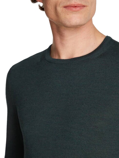 SUPERIOR WOOL Sweter wełniany z okrągłym dekoltem wrzos leśny o p&oacute;łnocy - Koszulki męskie