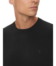 CALVIN KLEIN CK JEANS Sweter żebrowany o dopasowanym kroju z okrągłym dekoltem ck czarny - Koszulki męskie - 3