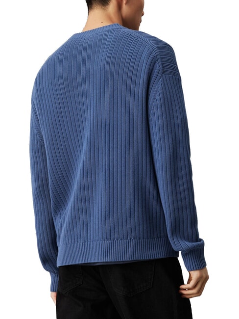 CK JEANS Sweter z okrągłym dekoltem i regularnym krojem niebieskie wybrzeże - Koszulki męskie
