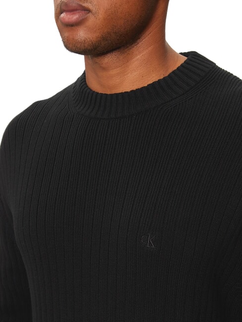 CK JEANS Sweter z okrągłym dekoltem i regularnym krojem ck czarny - Koszulki męskie
