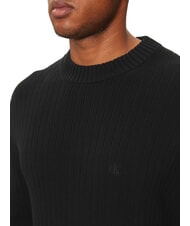 CALVIN KLEIN CK JEANS Sweter z okrągłym dekoltem i regularnym krojem ck czarny - Koszulki męskie - 4