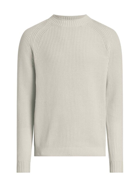 CK JEANS Sweter żebrowany z okrągłym dekoltem kość słoniowa - Koszulki męskie