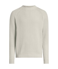 CALVIN KLEIN CK JEANS Sweter żebrowany z okrągłym dekoltem kość słoniowa - Koszulki męskie - 5