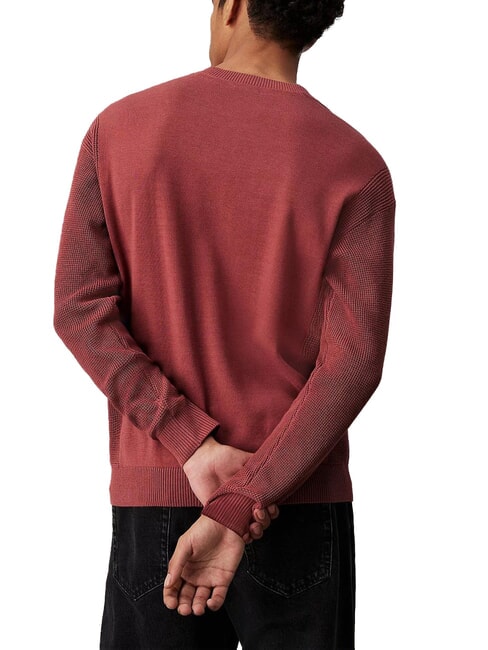 CK JEANS Sweter bawełniany z logo masło jabłkowe - Koszulki męskie