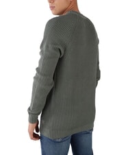 CALVIN KLEIN CK JEANS Sweter żebrowany z okrągłym dekoltem nieskończona szarość - Koszulki męskie - 2