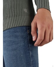 CALVIN KLEIN CK JEANS Sweter żebrowany z okrągłym dekoltem nieskończona szarość - Koszulki męskie - 3