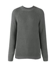 CALVIN KLEIN CK JEANS Sweter żebrowany z okrągłym dekoltem nieskończona szarość - Koszulki męskie - 4