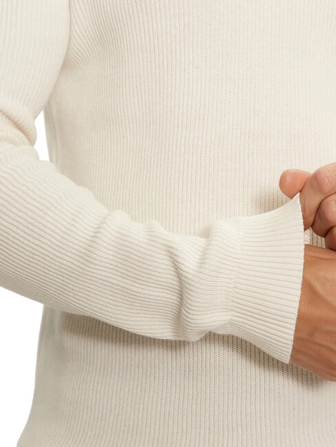 CK JEANS Sweter żebrowany z okrągłym dekoltem kość słoniowa - Koszulki męskie