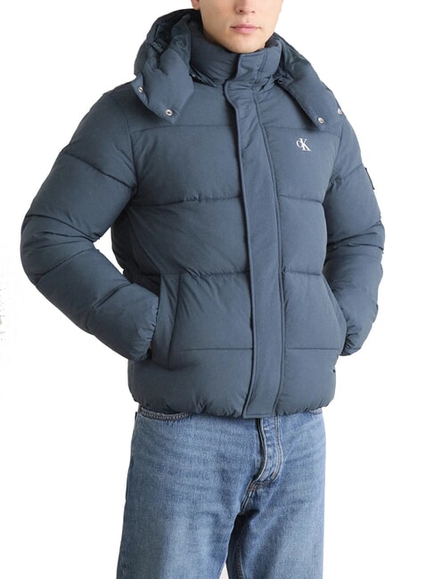 CK JEANS Kurtka pikowana z kapturem atrament - Kurtki puchowe męskie