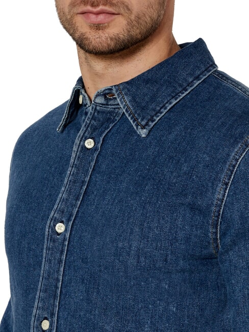 CK JEANS Koszula dżinsowa z długim rękawem o regularnym kroju ciemny denim - Koszule męskie